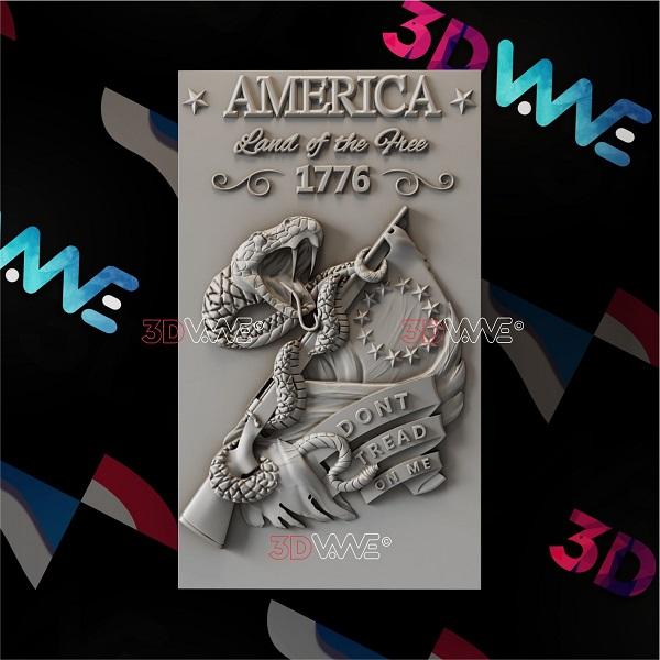 DON'T TREAD ON ME 3D STL 3DWave.us