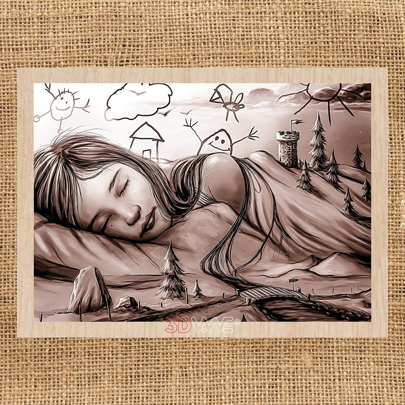 DREAMING GIRL pyroprinter and laser-ready files 3DWave.us