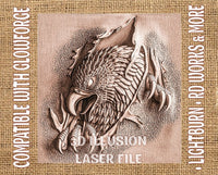 Thumbnail for EAGLE 3d illusion & laser-ready file 3DWave.us