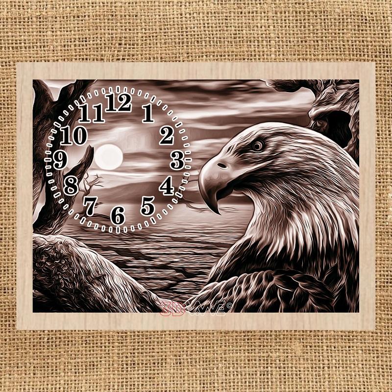 EAGLE CLOCK pyroprinter & laser-ready file 3DWave.us