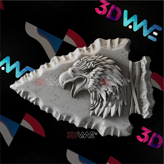 EAGLE ON ARROWHEAD 3d stl 3DWave.us