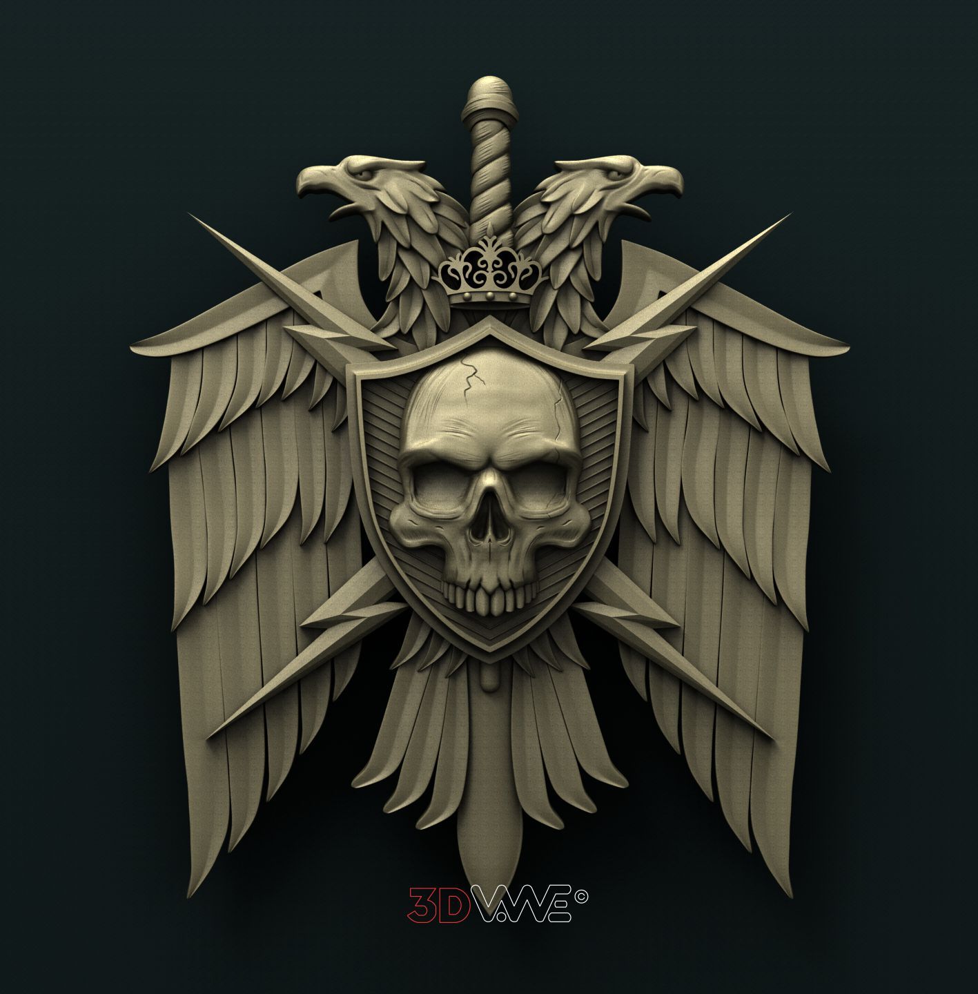 EAGLE SKULL 3D STL 3DWave