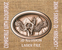 Thumbnail for Eagles fighting 3d illusion & laser-ready files - 3DWave.us