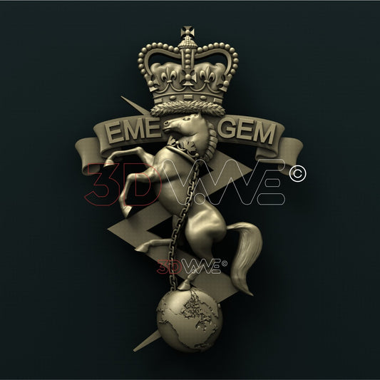 ELECTRICAL AND MECHANICAL ENGINEERING BRANCH BADGE, CANADIAN FORCES 3D STL 3DWave