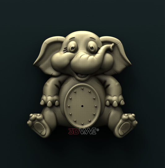 ELEPHANT CLOCK 3D STL 3DWave