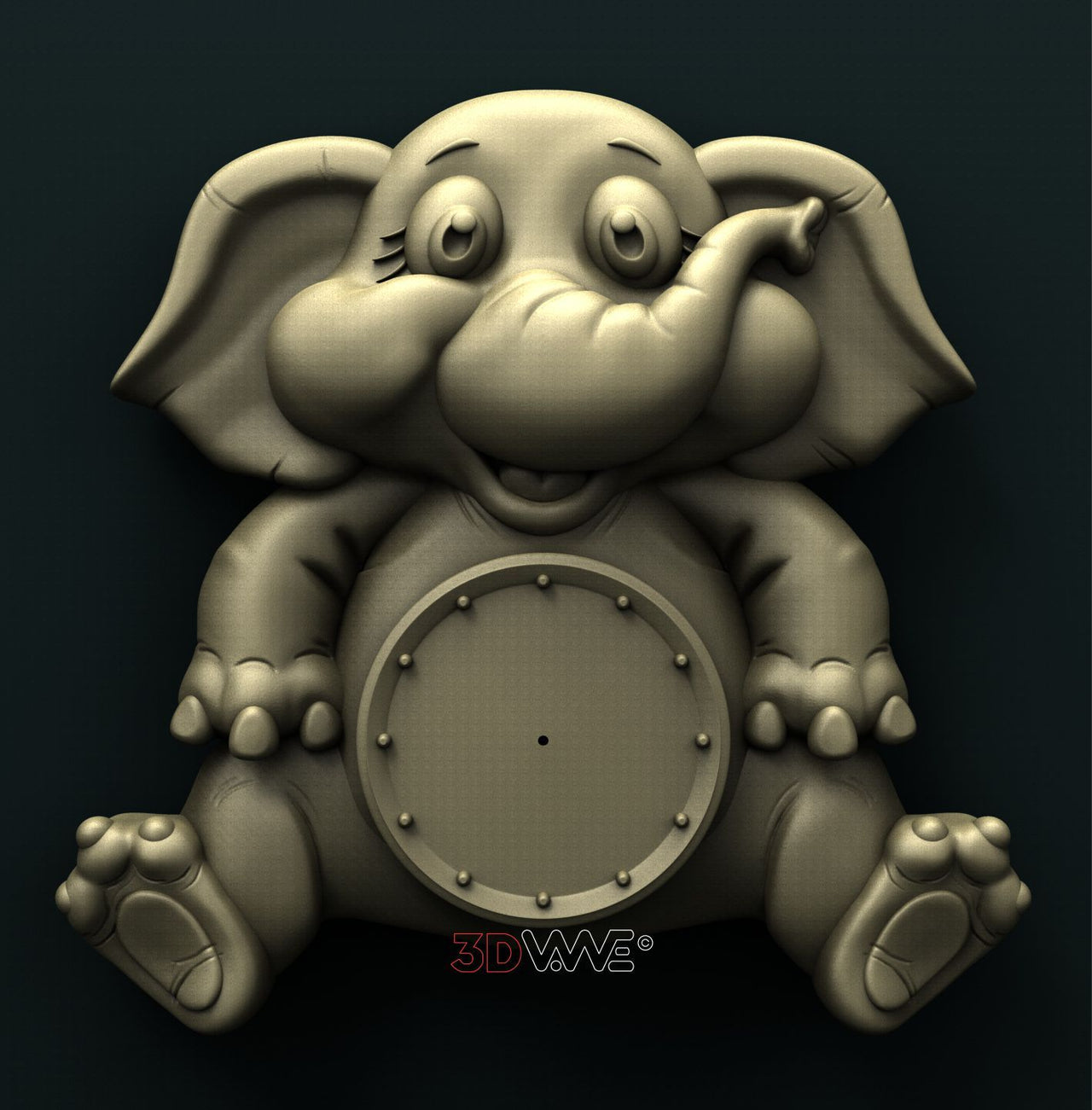 ELEPHANT CLOCK 3D STL 3DWave