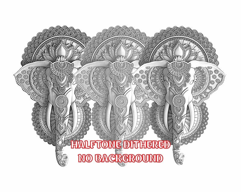 ELEPHANT MANDALA 3d illusion & laser-ready file 3DWave.us
