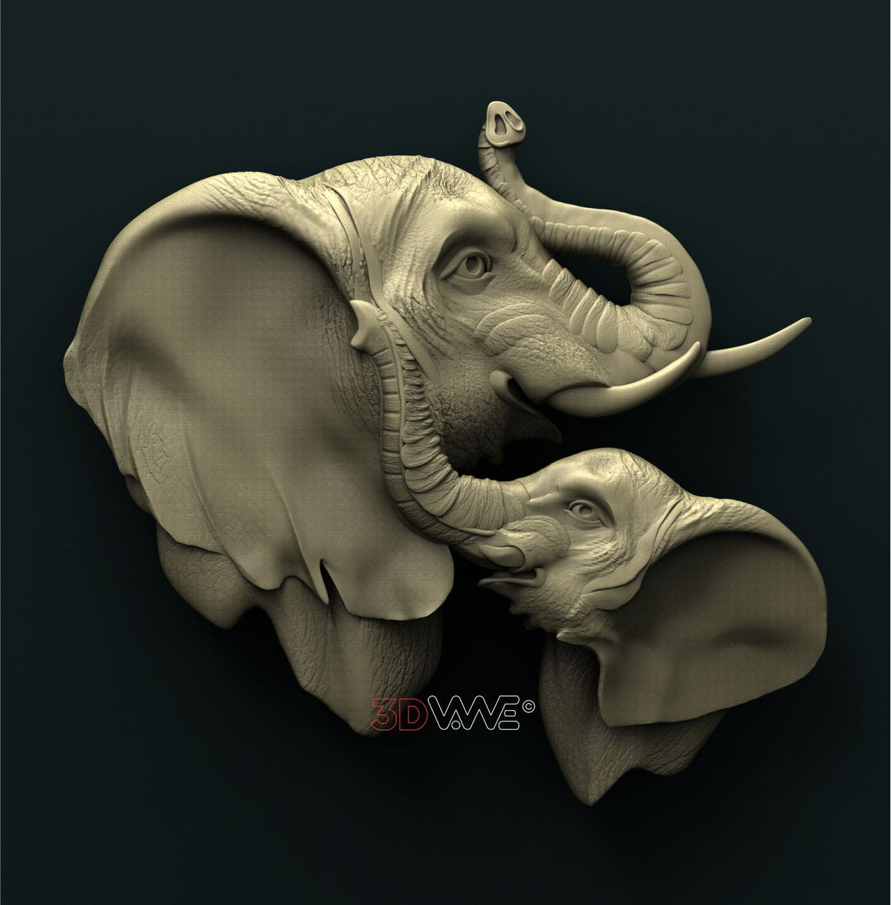 ELEPHANTS 3D STL 3DWave