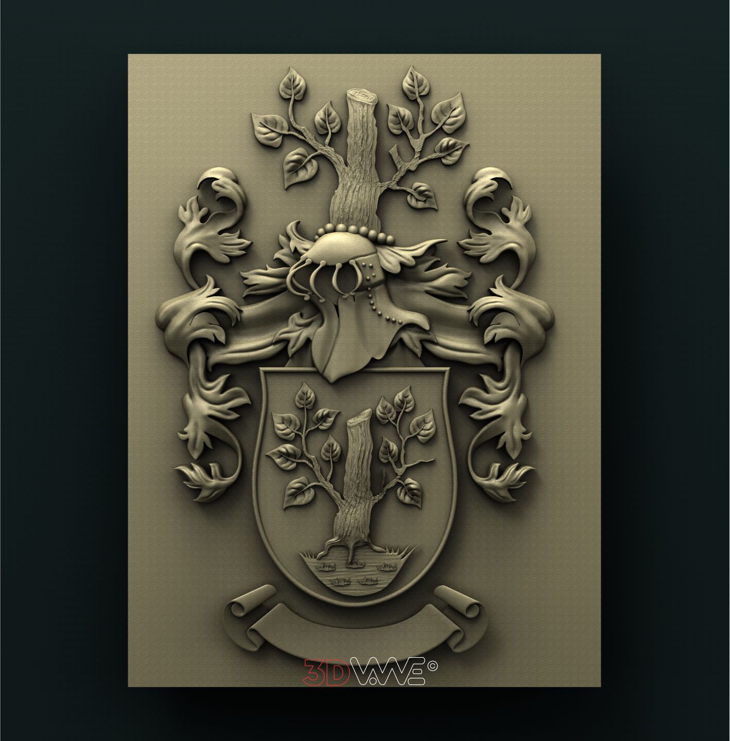 FAMILY CREST 3D STL - - 3DWave.us