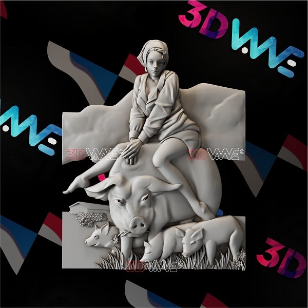 FARM GIRL 3d stl 3DWave.us