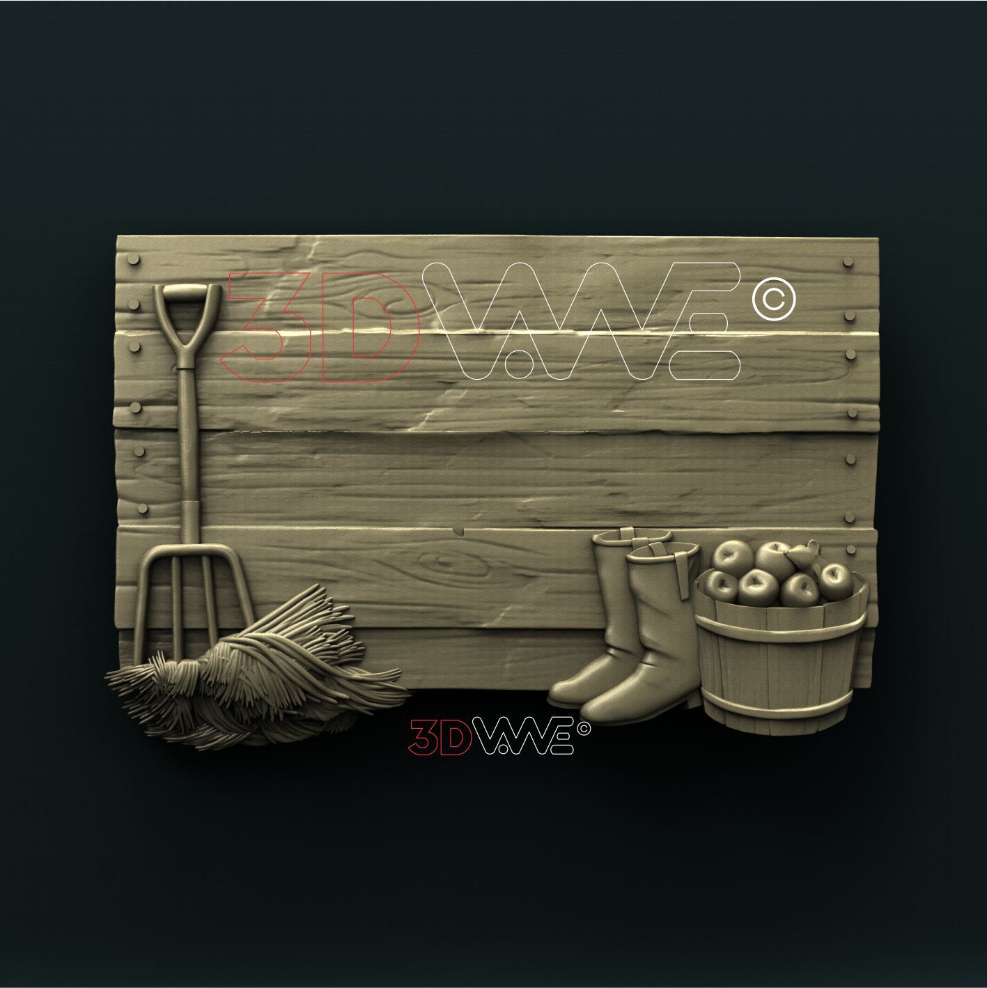 FARM SIGN 3d stl 3DWave