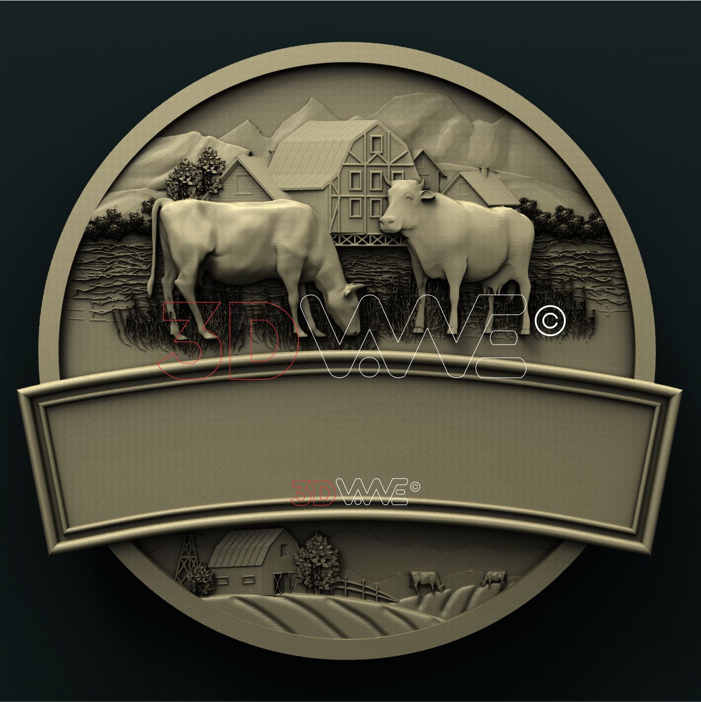 FARM SIGN, BLANK 3D STL 3DWave