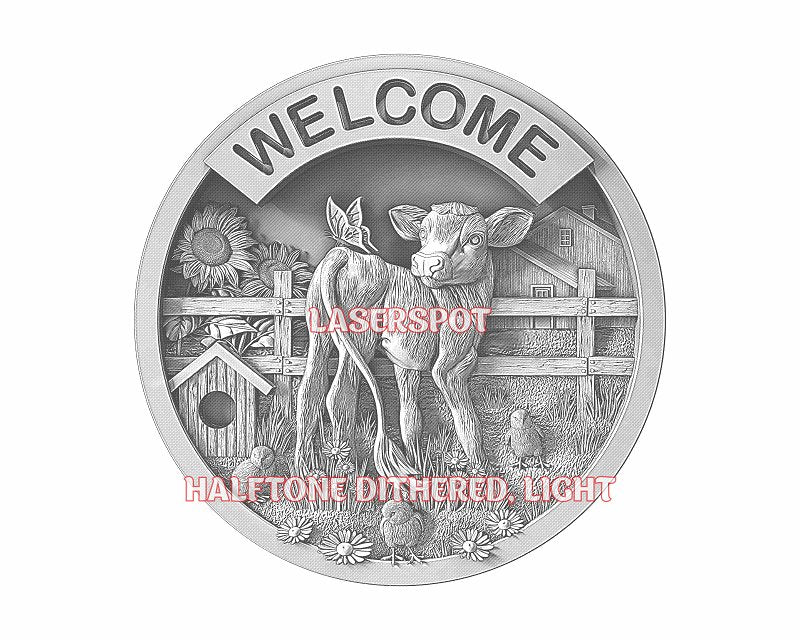 Farm welcome sign 3d illusion & laser-ready files - 3DWave.us