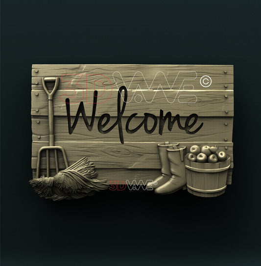 FARM WELCOME SIGN 3D STL 3DWave