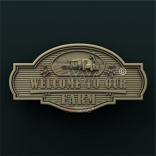 FARM WELCOME SIGN 3D STL 3DWave