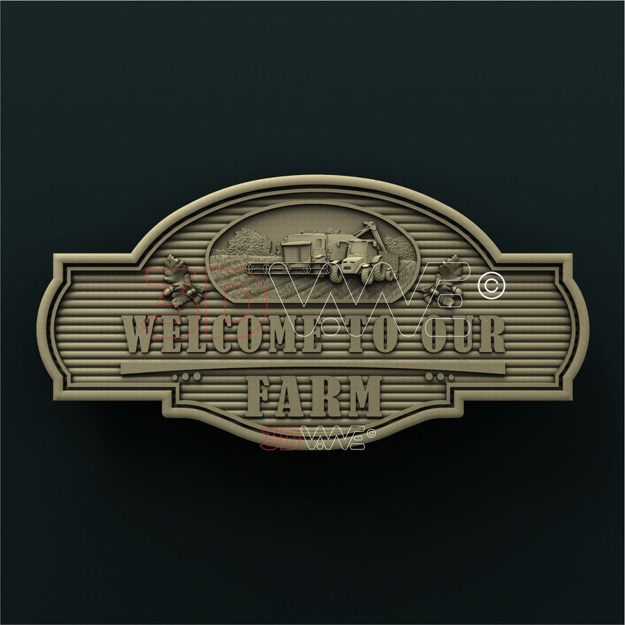 FARM WELCOME SIGN 3D STL 3DWave