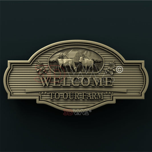 FARM WELCOME SIGN 3D STL 3DWave
