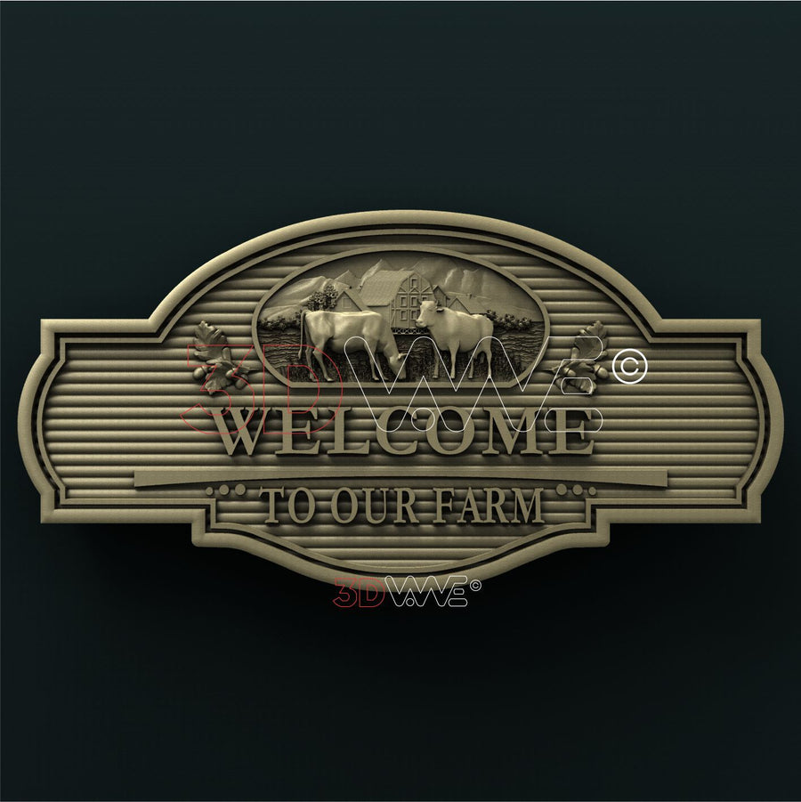 FARM WELCOME SIGN 3D STL 3DWave