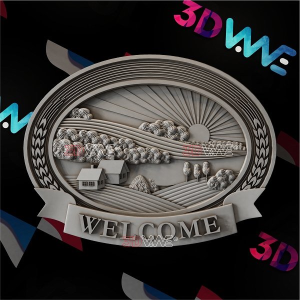FARM WELCOME SIGN 3d stl 3DWave.us