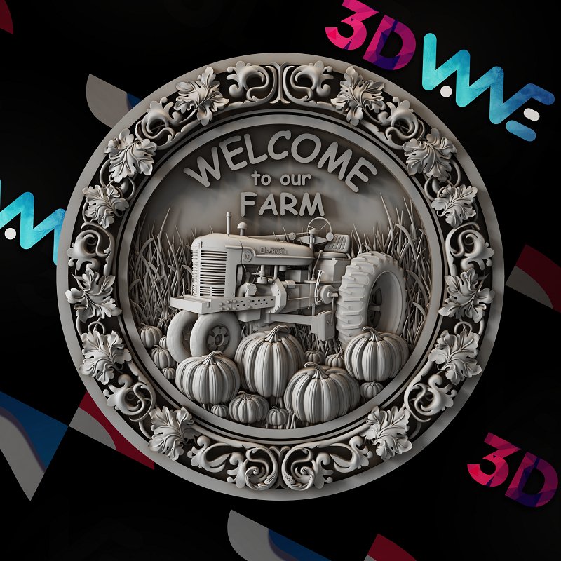 FARM WELCOME SIGN 3d stl - 3DWave.us