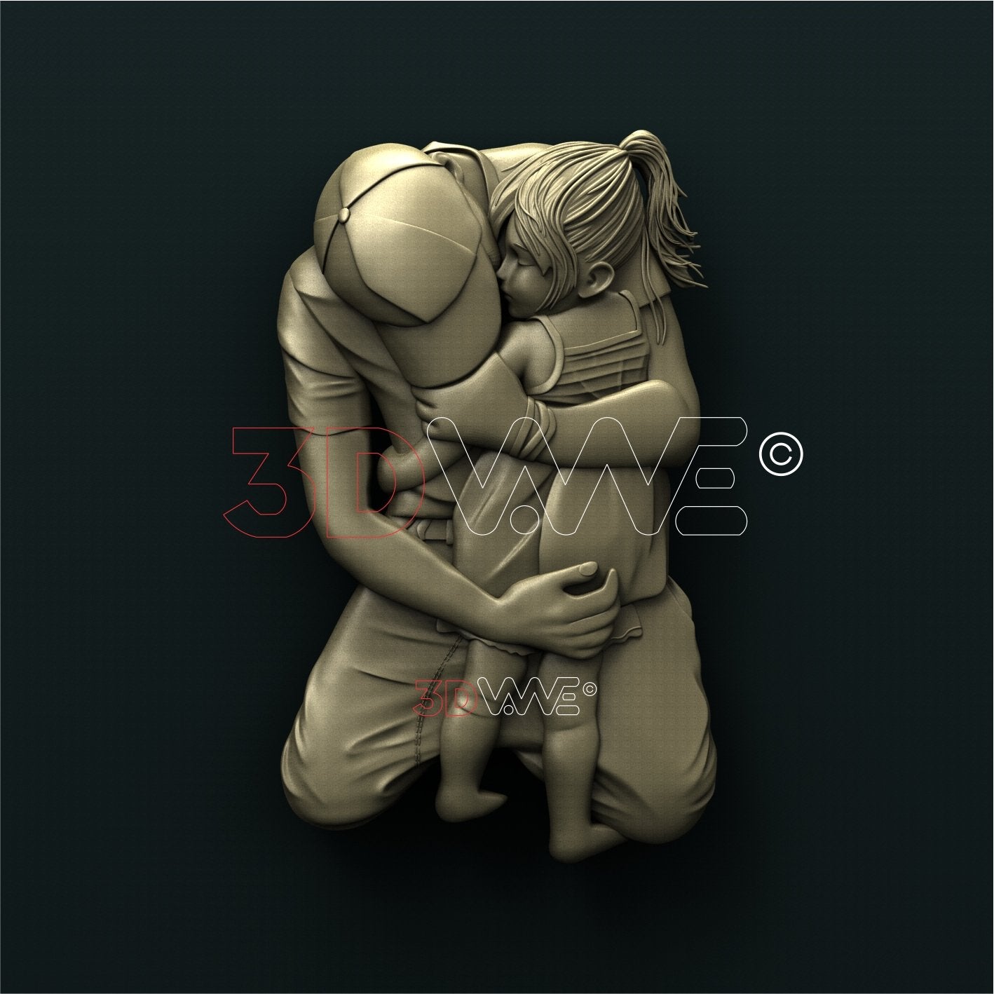 FATHER AND DAUGHTER 3D STL - - 3DWave.us