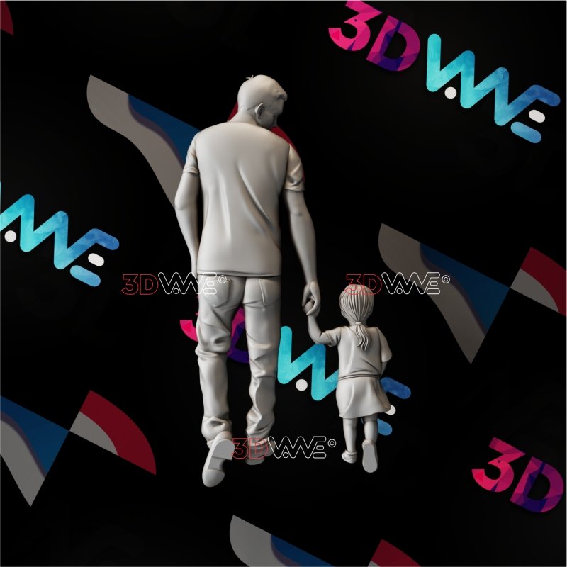 FATHER AND DAUGHTER 3d stl 3DWave.us