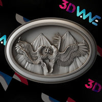 Thumbnail for Fighting eagles 3d stl - 3DWave.us