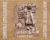 Thumbnail for Firefighter 3d illusin & laser-ready file 3DWave.us