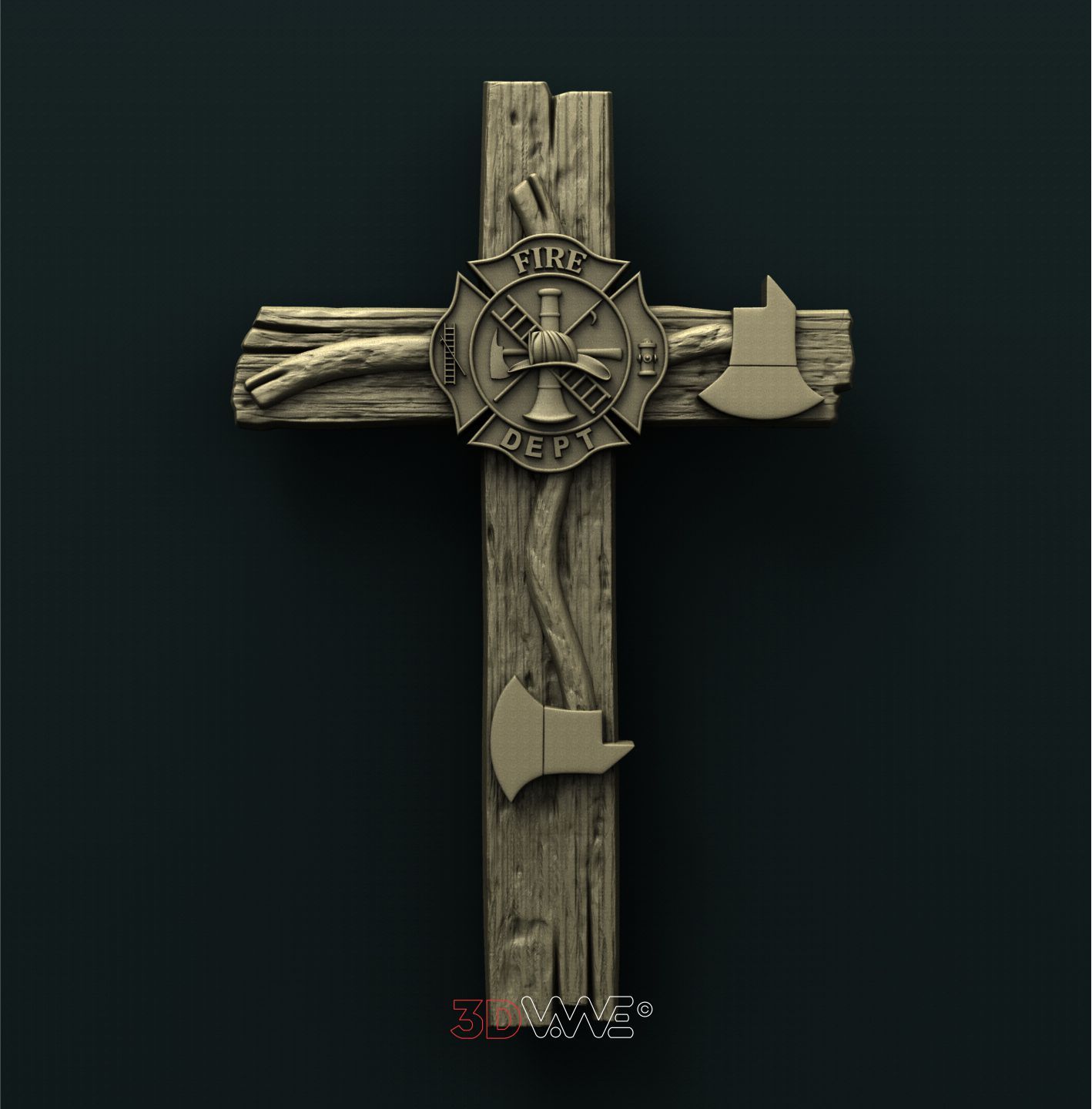 FIREFIGHTERS CROSS 3D STL 3DWave