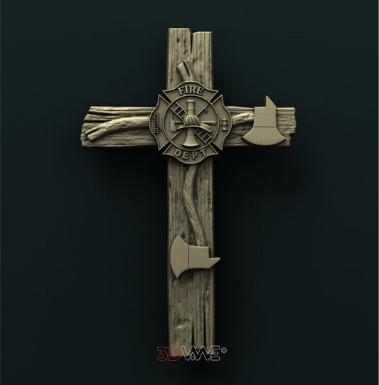 FIREFIGHTERS CROSS 3D STL 3DWave