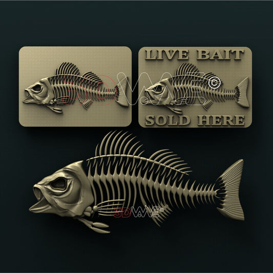 FISH SKELETON SIGN 3D STL 3DWave