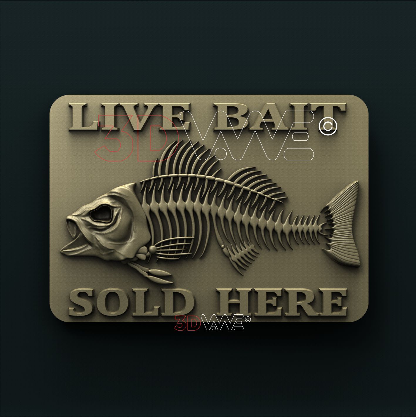 FISH SKELETON SIGN 3D STL 3DWave
