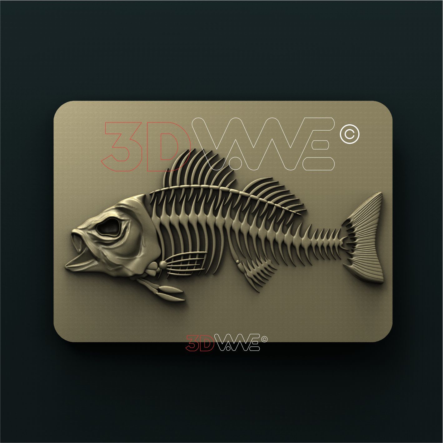 FISH SKELETON SIGN 3D STL 3DWave