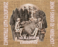 Thumbnail for Fisherman 3d illusion & laser-ready files - 3DWave.us