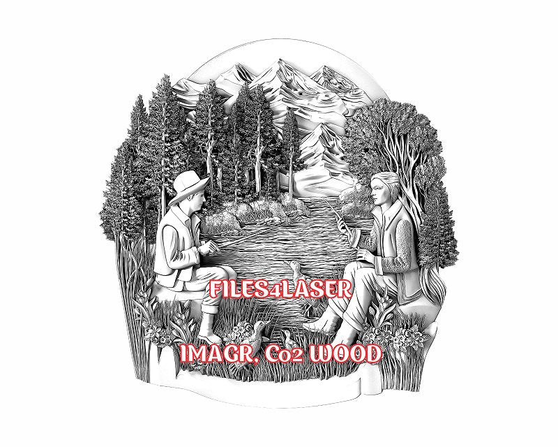 Fisherman 3d illusion & laser-ready files - 3DWave.us