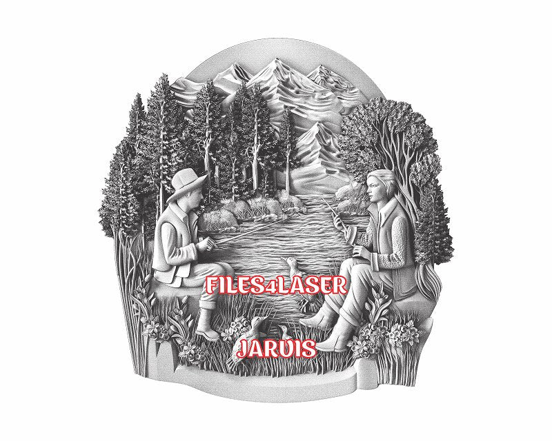 Fisherman 3d illusion & laser-ready files - 3DWave.us