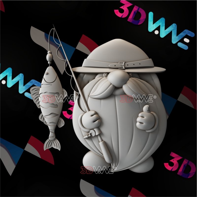 FISHERMAN GNOME 3d stl 3DWave.us