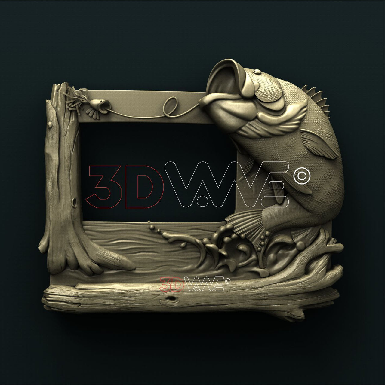 FISHERMAN PICTURE FRAME 3D STL 3DWave