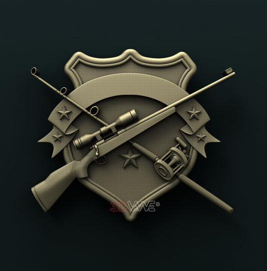 FISHING AND HUNTING SIGN 3D STL 3DWave