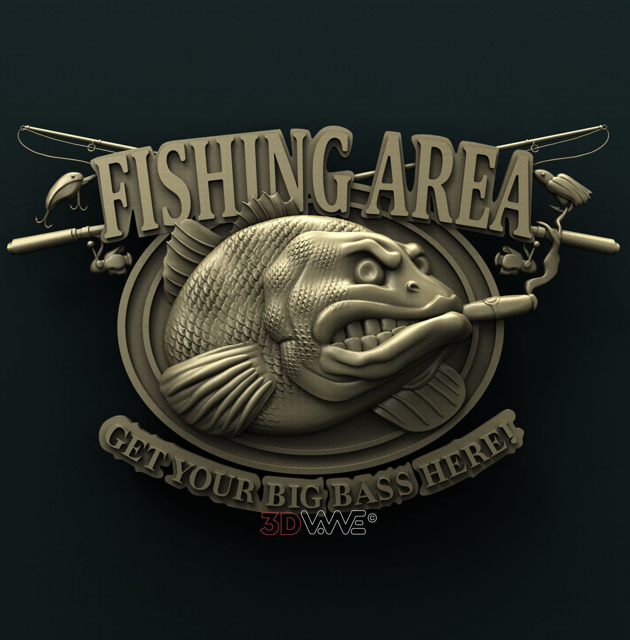 FISHING AREA SIGN 3D STL 3DWave
