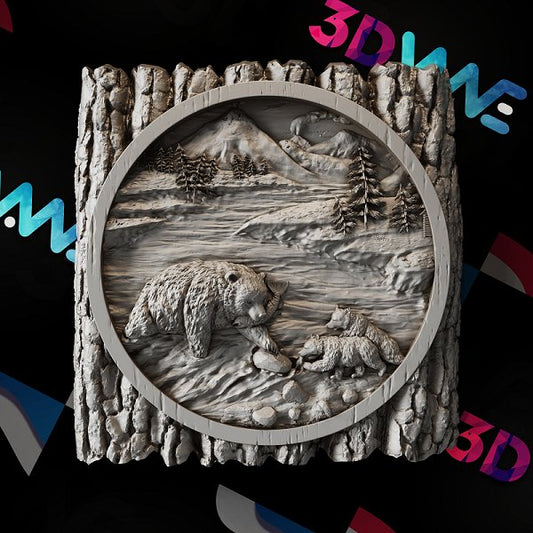 FISHING BEARS 3d stl - 3DWave.us