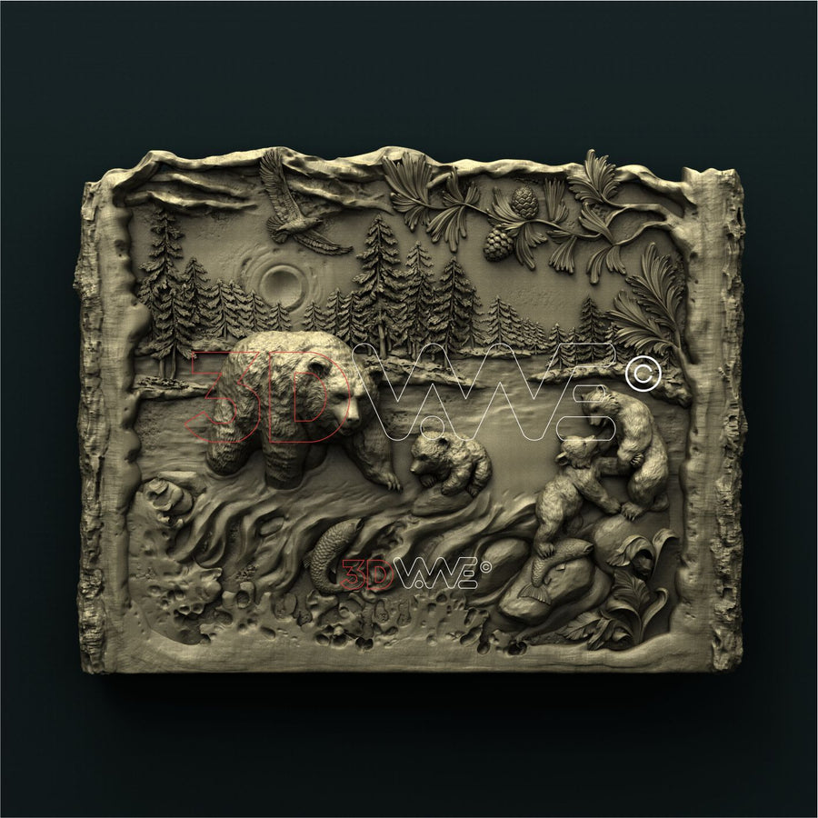 FISHING BEARS 3D STL 3DWave