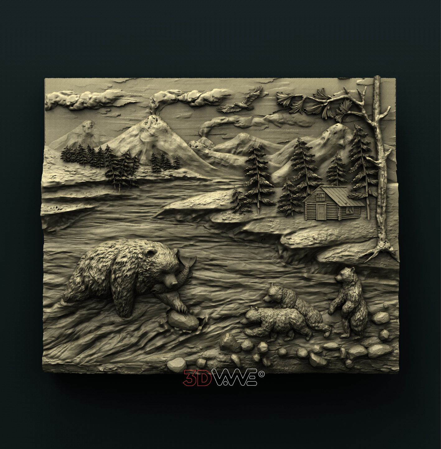 FISHING BEARS 3D STL 3DWave