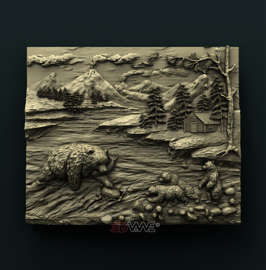 FISHING BEARS 3D STL 3DWave