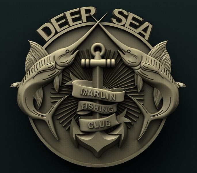 FISHING CLUB SIGN 3D STL 3DWave