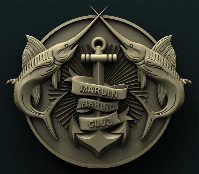 FISHING CLUB SIGN 3D STL 3DWave