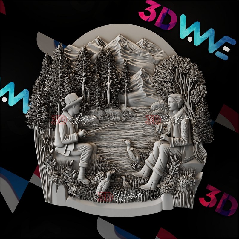 Fishing family 3d stl - 3DWave.us