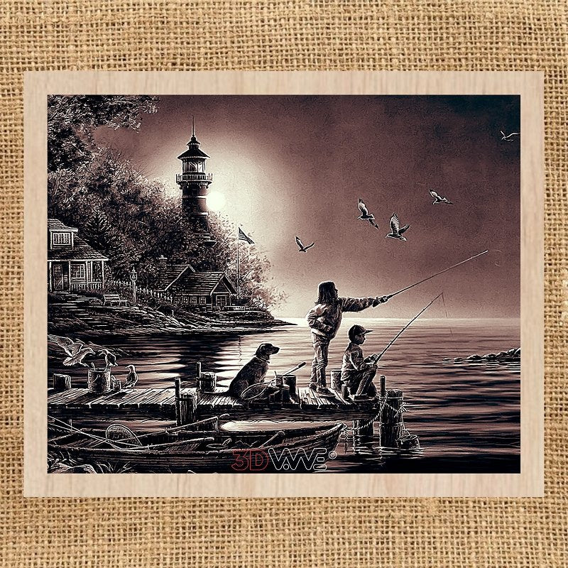 FISHING Glowforge laser file 3DWave