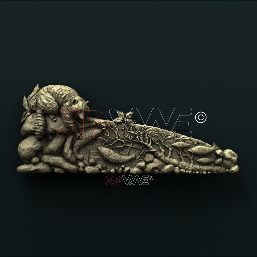 FISHING RACCOON 3D STL 3DWave