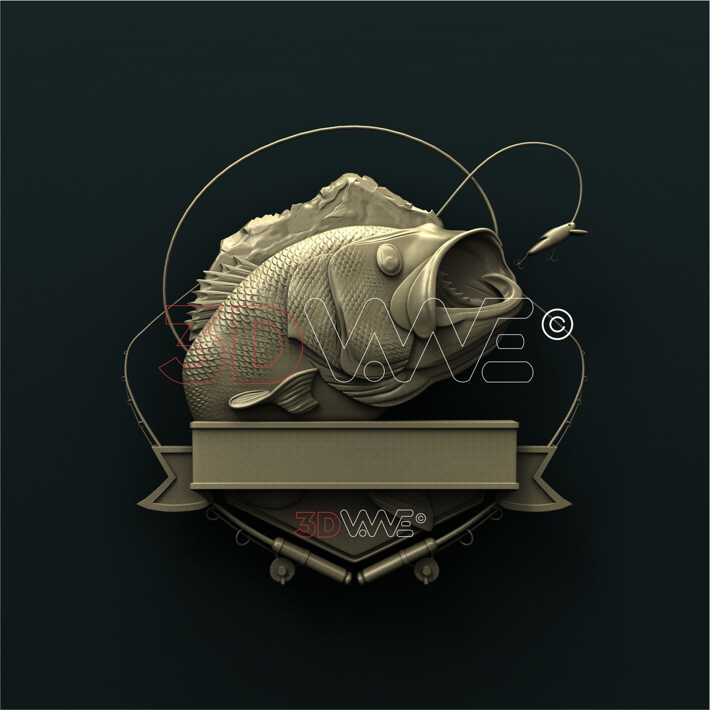 FISHING SIGN 3D STL 3DWave
